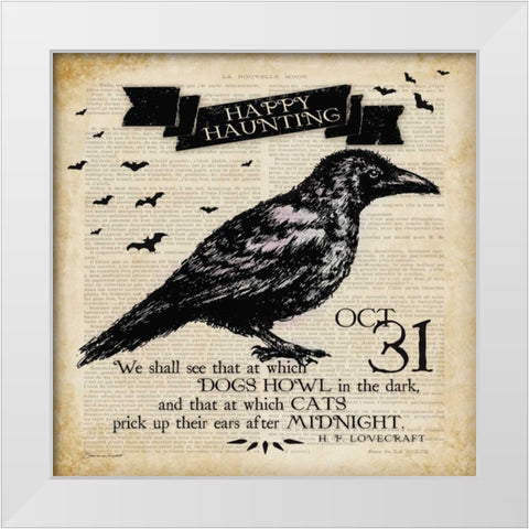 Raven White Modern Wood Framed Art Print by Marrott, Stephanie