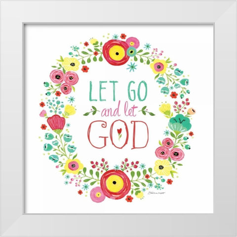 Let Go White Modern Wood Framed Art Print by Marrott, Stephanie