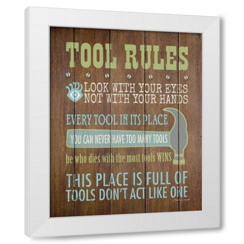 Tool Rules IV White Modern Wood Framed Art Print by Marrott, Stephanie