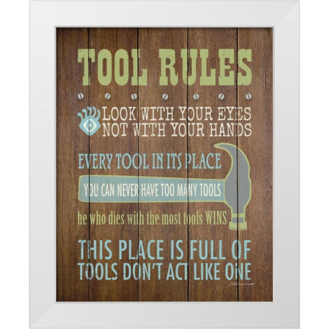 Tool Rules IV White Modern Wood Framed Art Print by Marrott, Stephanie