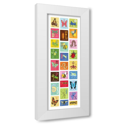 Bug Alphabet II White Modern Wood Framed Art Print by Marrott, Stephanie