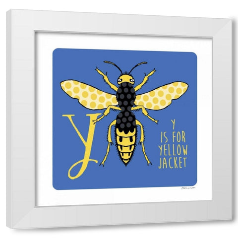 Y is For Yellow Jacket White Modern Wood Framed Art Print by Marrott, Stephanie