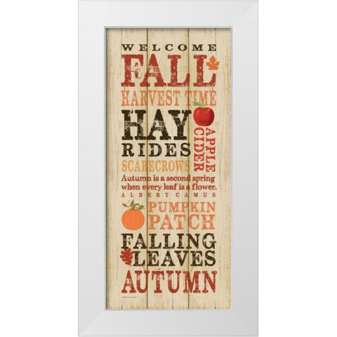 Welcome Harvest White Modern Wood Framed Art Print by Marrott, Stephanie