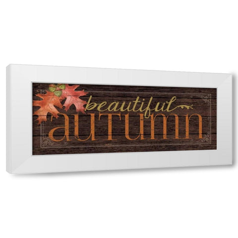 Autumn White Modern Wood Framed Art Print by Marrott, Stephanie