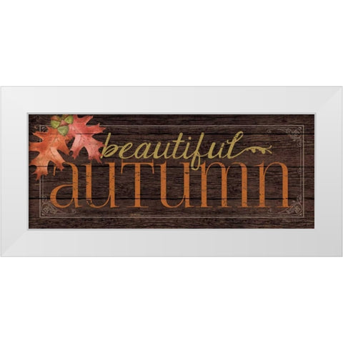 Autumn White Modern Wood Framed Art Print by Marrott, Stephanie