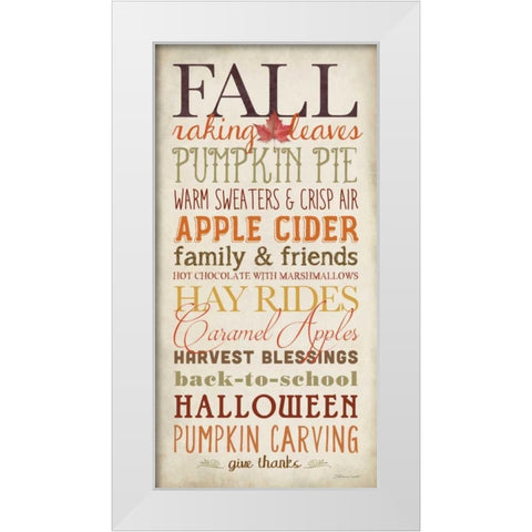 Elements of Fall White Modern Wood Framed Art Print by Marrott, Stephanie