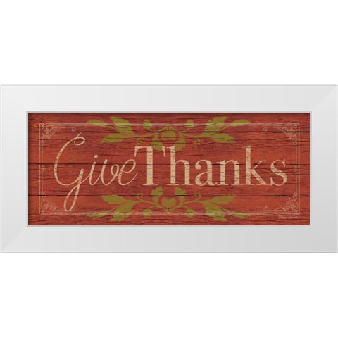 Give Thanks II White Modern Wood Framed Art Print by Marrott, Stephanie