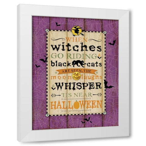 Witches Go Riding White Modern Wood Framed Art Print by Marrott, Stephanie