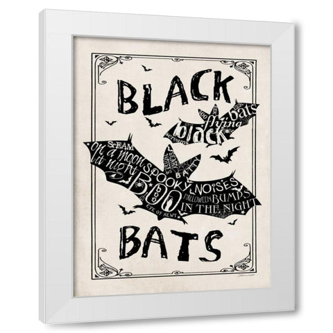 Black Bats II White Modern Wood Framed Art Print by Marrott, Stephanie