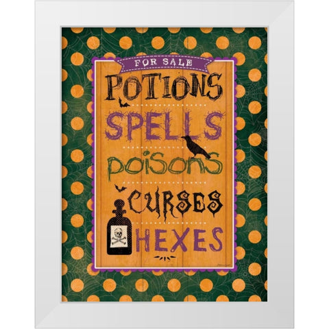 Halloween White Modern Wood Framed Art Print by Marrott, Stephanie