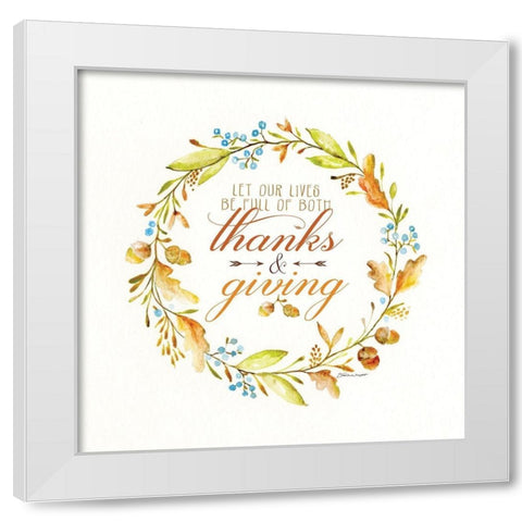 Thanks and Giving White Modern Wood Framed Art Print by Marrott, Stephanie