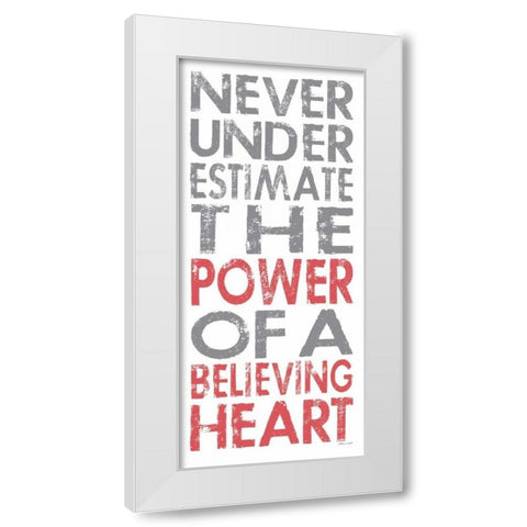 Believing Heart White Modern Wood Framed Art Print by Marrott, Stephanie