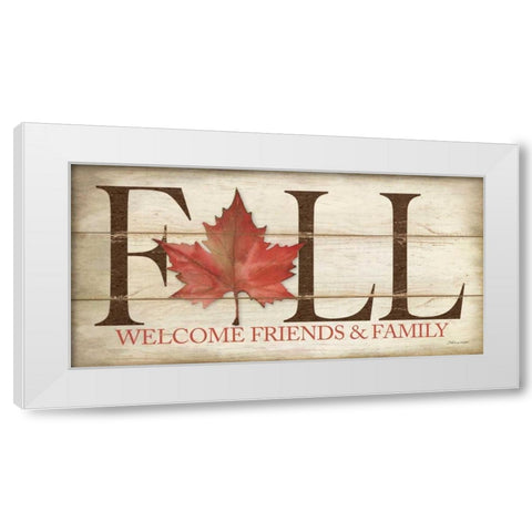 Fall Welcome White Modern Wood Framed Art Print by Marrott, Stephanie