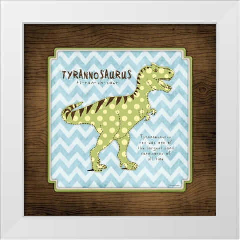 Tyrannosaurus White Modern Wood Framed Art Print by Marrott, Stephanie