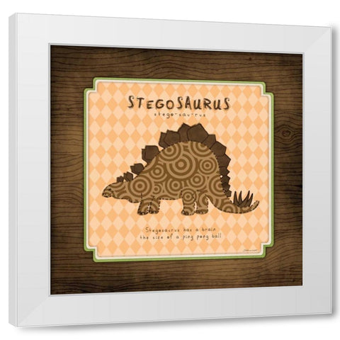 Stegosaurus White Modern Wood Framed Art Print by Marrott, Stephanie
