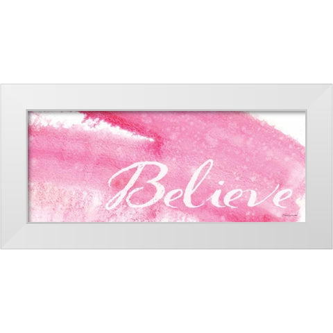 Believe White Modern Wood Framed Art Print by Marrott, Stephanie
