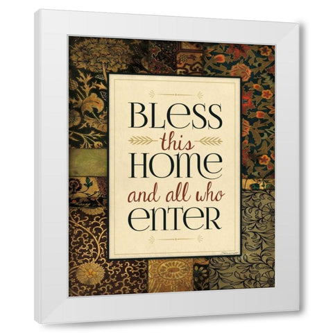 Bless This Home White Modern Wood Framed Art Print by Marrott, Stephanie