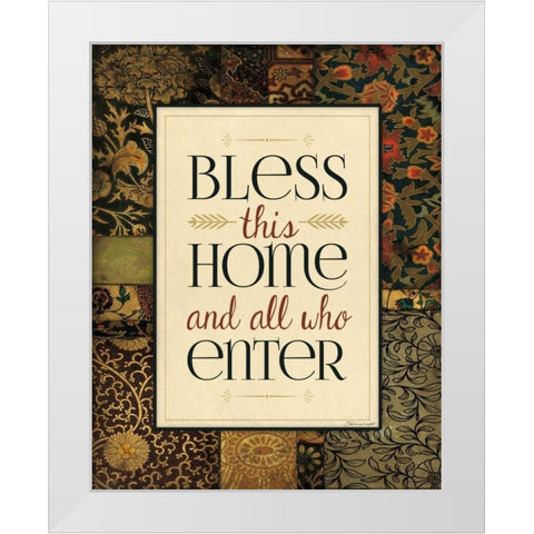 Bless This Home White Modern Wood Framed Art Print by Marrott, Stephanie