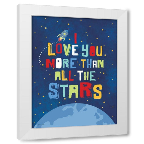 All The Stars White Modern Wood Framed Art Print by Marrott, Stephanie