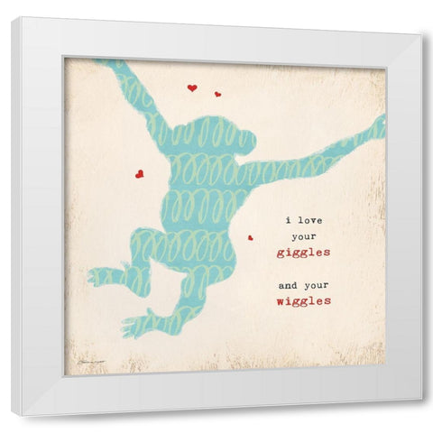 Love Your Wiggles White Modern Wood Framed Art Print by Marrott, Stephanie
