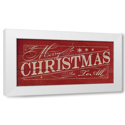 Merry Christmas White Modern Wood Framed Art Print by Marrott, Stephanie