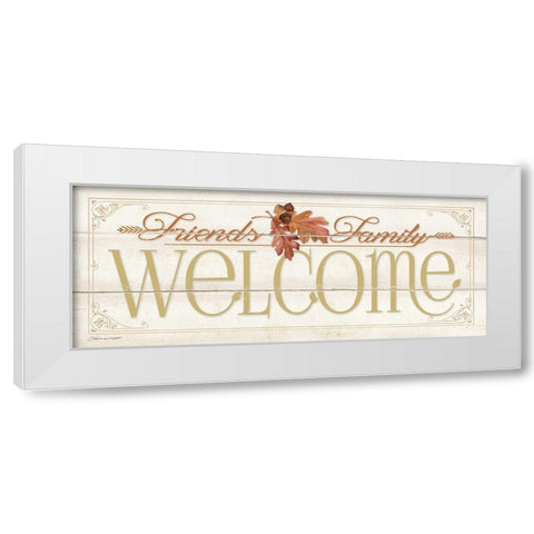 Autumn Welcome White Modern Wood Framed Art Print by Marrott, Stephanie