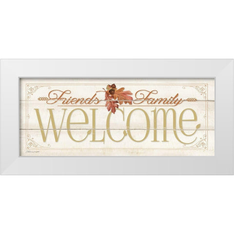 Autumn Welcome White Modern Wood Framed Art Print by Marrott, Stephanie