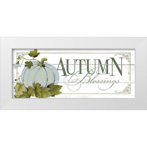 Autumn Welcome White Modern Wood Framed Art Print by Marrott, Stephanie