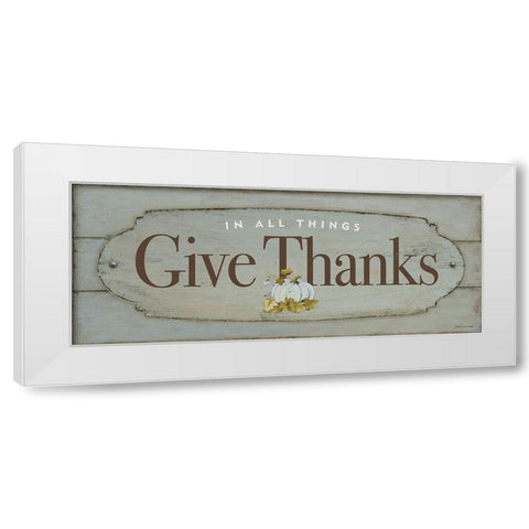 Give Thanks White Modern Wood Framed Art Print by Marrott, Stephanie