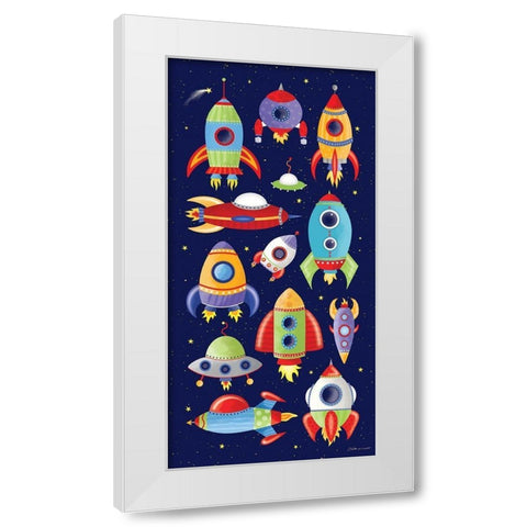 Rocket Shopping White Modern Wood Framed Art Print by Marrott, Stephanie