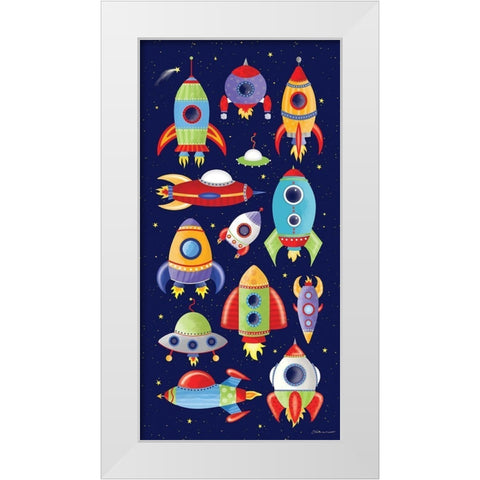 Rocket Shopping White Modern Wood Framed Art Print by Marrott, Stephanie