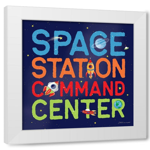 Space Command White Modern Wood Framed Art Print by Marrott, Stephanie