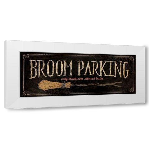 Broom Parking White Modern Wood Framed Art Print by Marrott, Stephanie