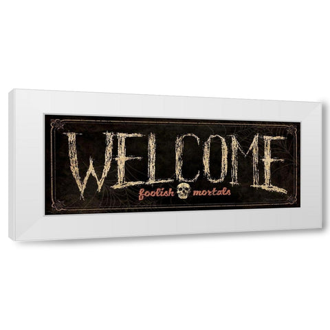 Welcome White Modern Wood Framed Art Print by Marrott, Stephanie