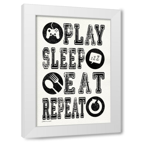 Repeat White Modern Wood Framed Art Print by Marrott, Stephanie