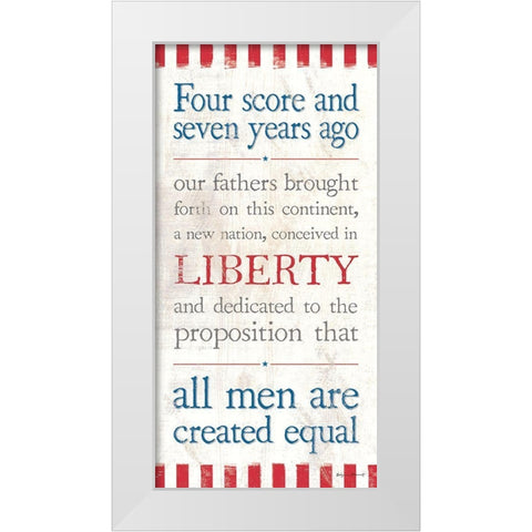 Gettysburg Address White Modern Wood Framed Art Print by Marrott, Stephanie