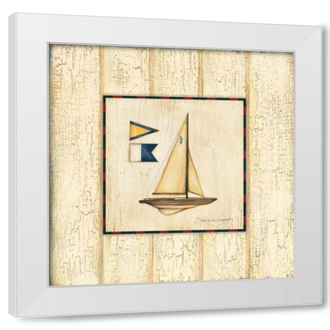 Weathered Boat I White Modern Wood Framed Art Print by Marrott, Stephanie