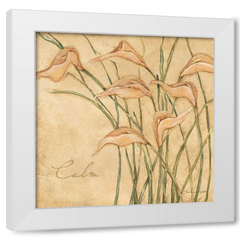 Calm White Modern Wood Framed Art Print by Marrott, Stephanie