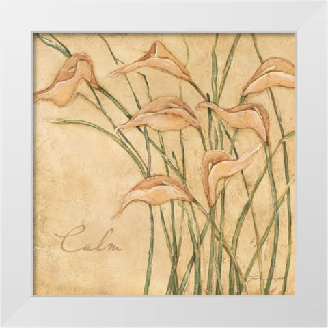 Calm White Modern Wood Framed Art Print by Marrott, Stephanie
