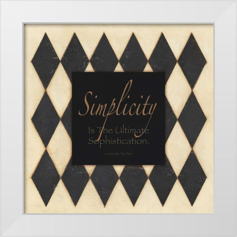 Simplicity White Modern Wood Framed Art Print by Marrott, Stephanie