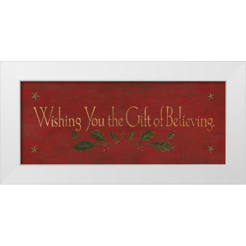 Wishing You the Gift of Believing White Modern Wood Framed Art Print by Marrott, Stephanie