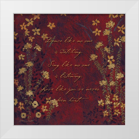 Dance Like-Sing Like White Modern Wood Framed Art Print by Marrott, Stephanie