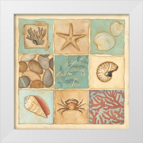 Coastal Collage I White Modern Wood Framed Art Print by Marrott, Stephanie