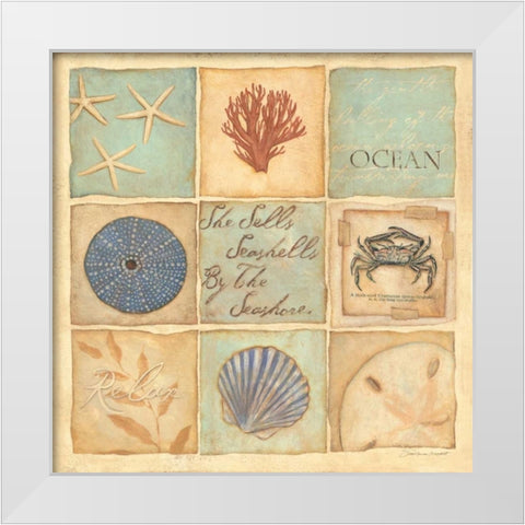 Coastal Collage II White Modern Wood Framed Art Print by Marrott, Stephanie