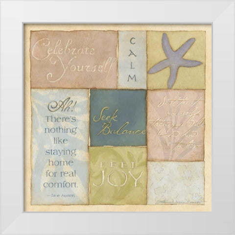 Celebrate Yourself White Modern Wood Framed Art Print by Marrott, Stephanie