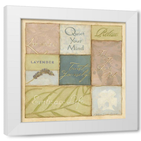 Quiet Your Mind White Modern Wood Framed Art Print by Marrott, Stephanie