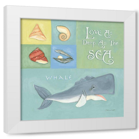 Love as Deep as the Sea White Modern Wood Framed Art Print by Marrott, Stephanie