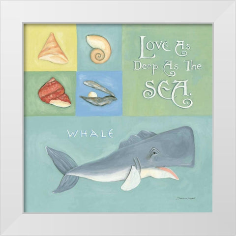 Love as Deep as the Sea White Modern Wood Framed Art Print by Marrott, Stephanie