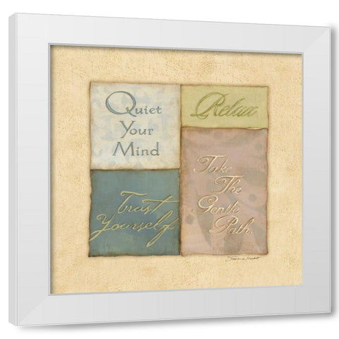 Relax White Modern Wood Framed Art Print by Marrott, Stephanie
