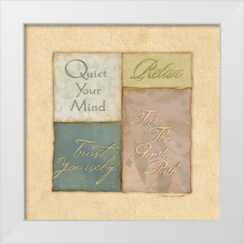 Relax White Modern Wood Framed Art Print by Marrott, Stephanie
